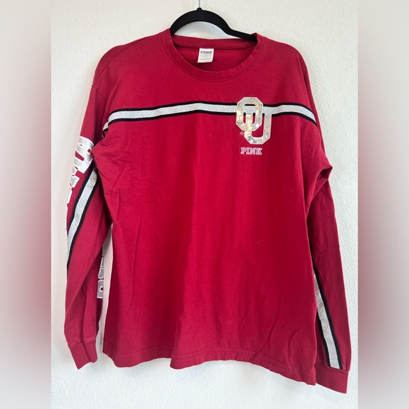 PINK Victoria's Secret Tops - PINK GAMEDAY OKLAHOMA T-SHIRT SIZE LARGE